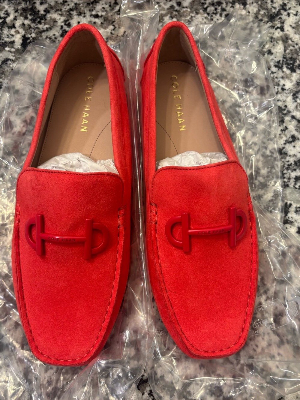 Cole Haan Men's Bright Red Suede Slip-On Loafers